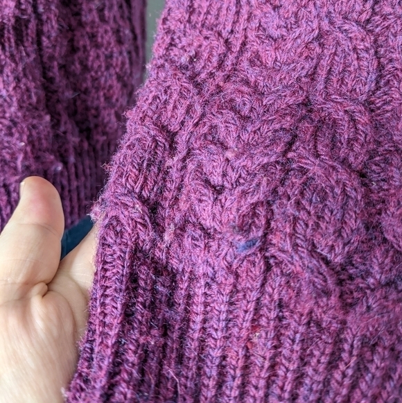 Shannon Woolen Mills purple wool button up cardigan sweater S - Picture 4 of 9